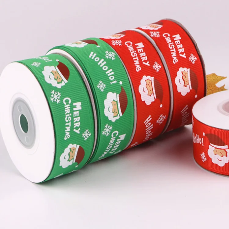 Custom Printing Gold Logo Satin Glitter Christmas Ribbon Roll Silk Gift Wrap Ribbon Polyester Wax Thermal Transfer Ribbon