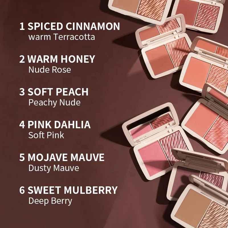 Custom Professional Blush Highlighter Blusher Palette Private Label Matte Shimmer Powder and Cream Blush Palette