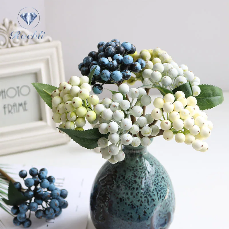 2022 New Short Branch Simulation Fruit Accessories Artificial Berry Living Room Deco Wedding Flower Arrangement Home Deco