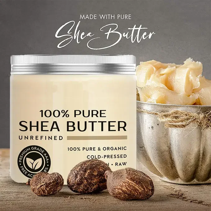 BLIW Private Label 250ML Wholesale Vegan Natural 100% Pure Shea Butter Cream Moisturizing Whitening Original Body Butter