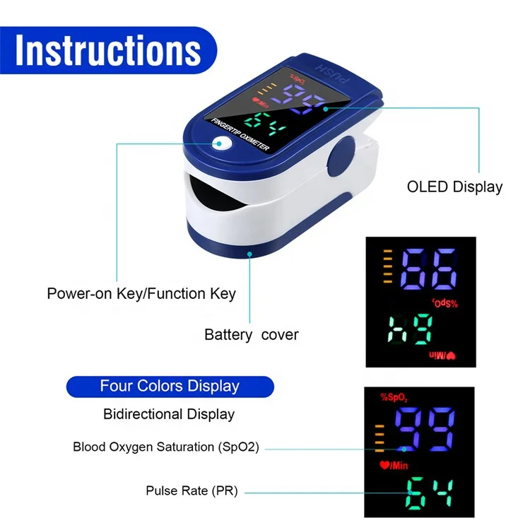  Wholesale Medical Equipment Lk87 4 Colors LED Display Finger Oximet Monitor Detector Smart Fingertip Pulse Blood