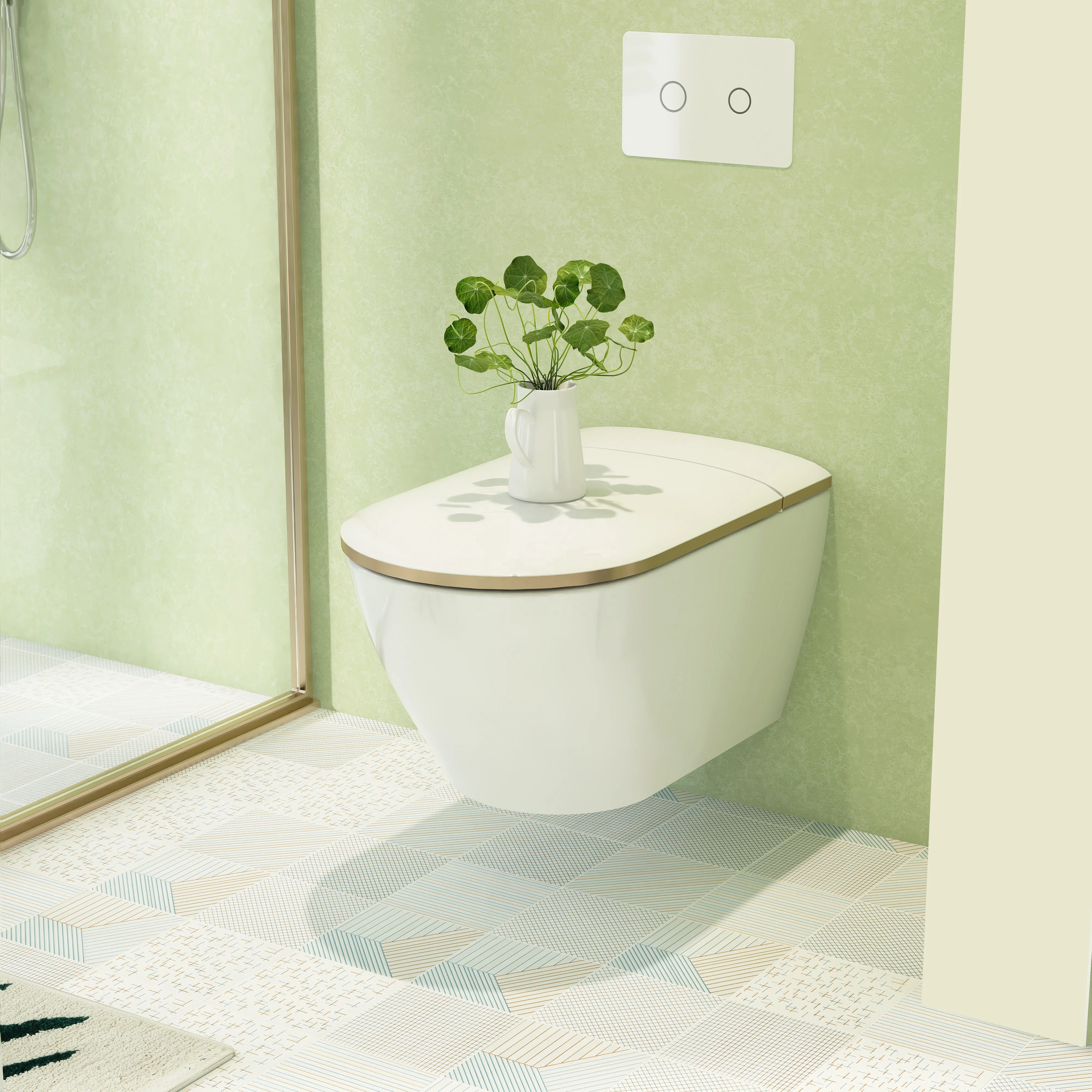 2023-Axent new item Meta-Auto Flush Electronic without water tank and wall hung toilet which designed by Italy