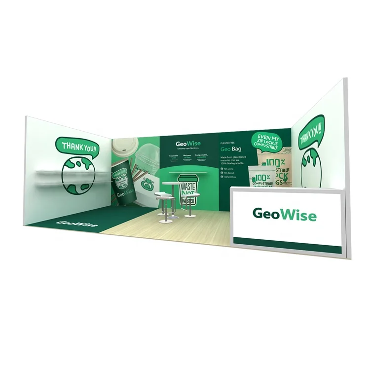 Easy Storage Outdoor Lego Stall Wooden Modular Booth Trade Show 10FT 20FT Exhibition Booth Stand New Design For Pet Food Display