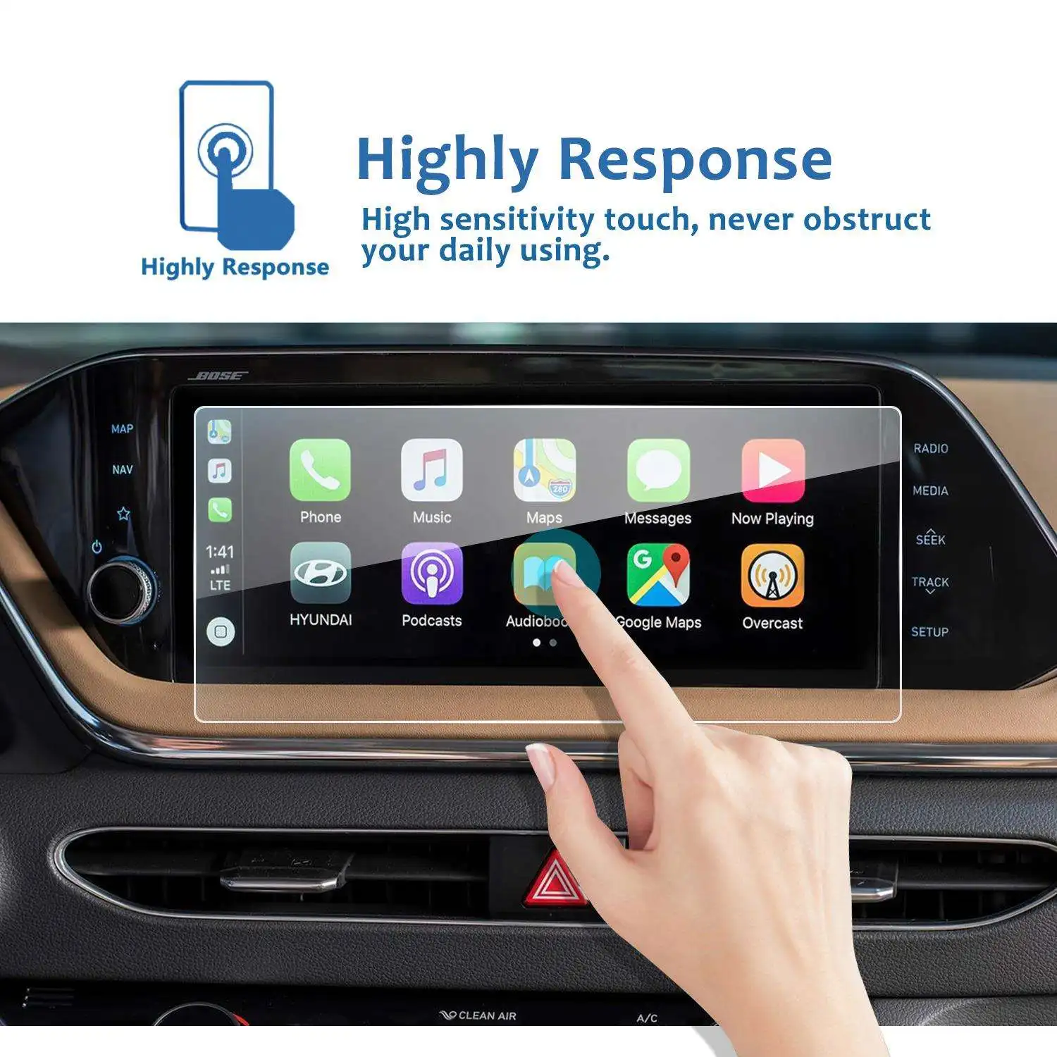 Bestseller Auto Car GPS Navigation Tempered glass touch screen protector film For Sonata DN8 10.25 Inch 2020