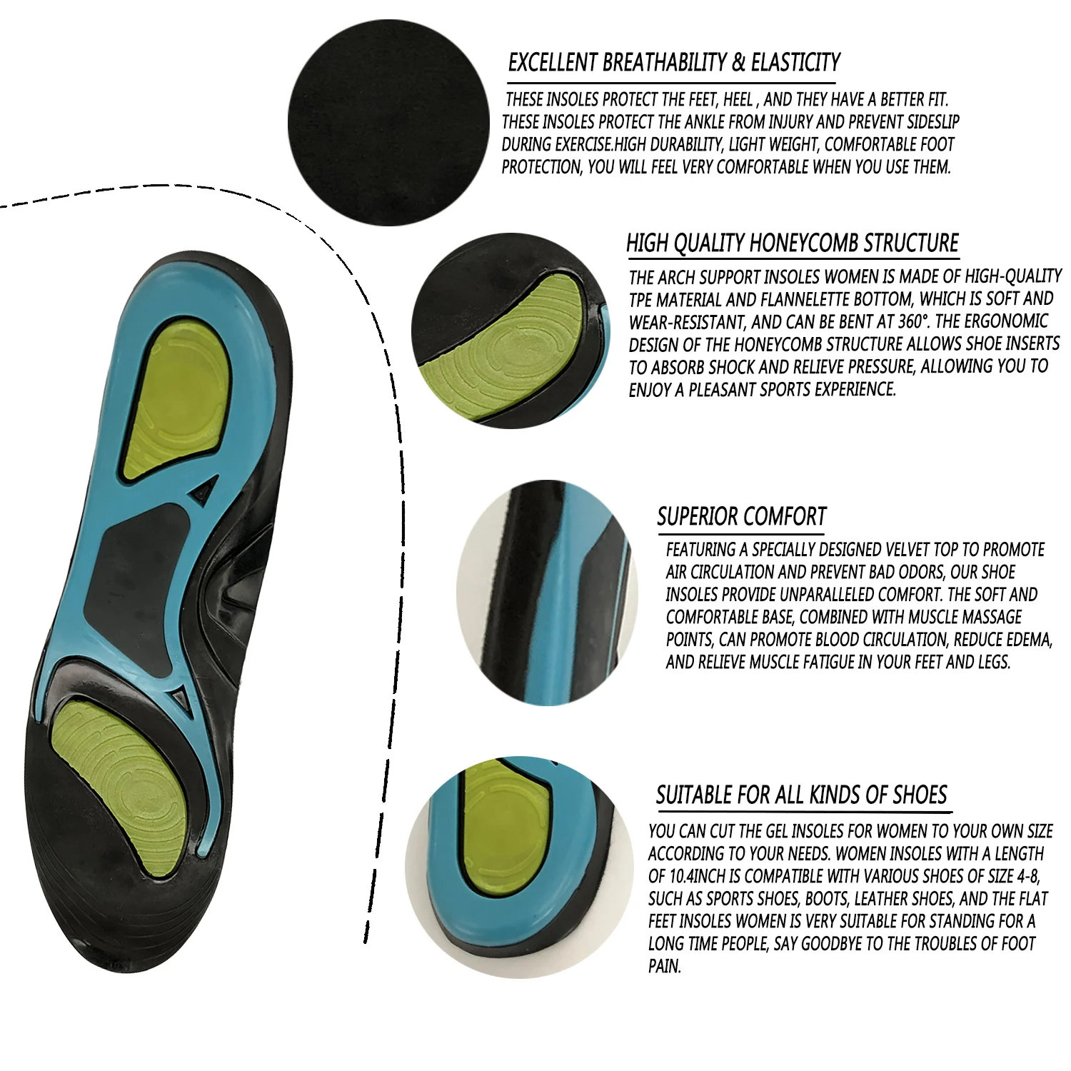 insoles arch support flat feet shoes orthopedic shoes for kids insoles for sport shoes