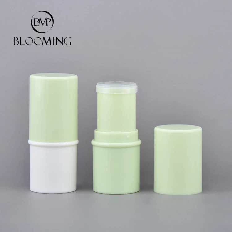 OEM ODM Factory Makeup Packaging Round Plastic Lipstick Tube Empty Case Solid Perfume Contour Lip Balm Blusher Stick Container