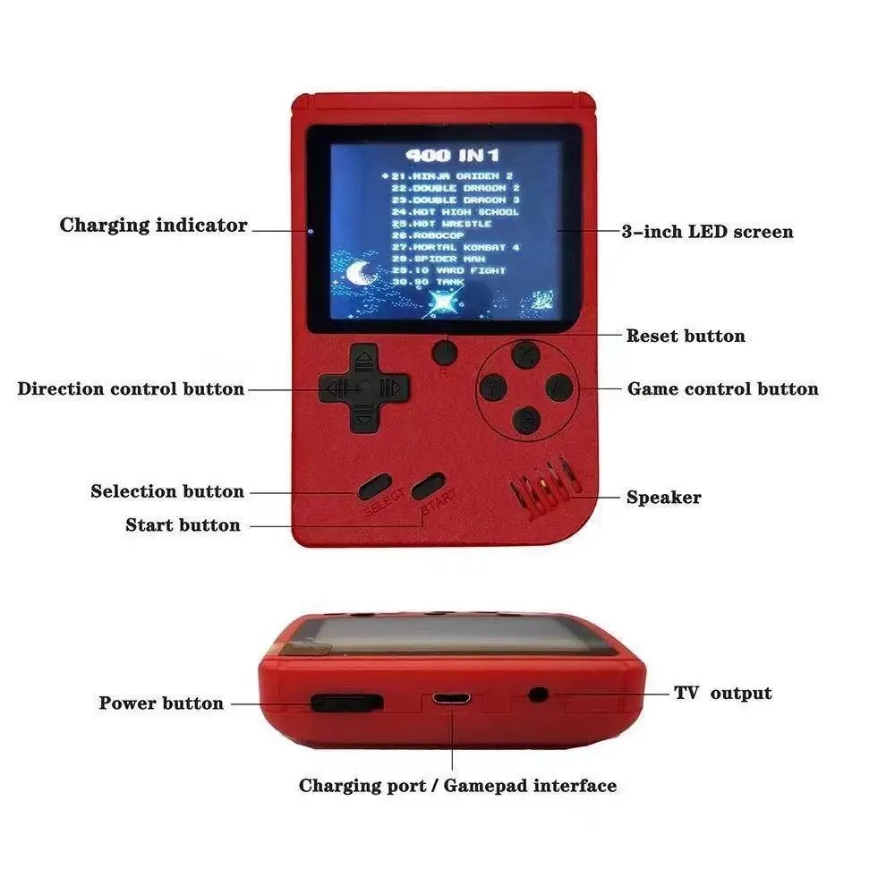 hot sell Retro Portable Mini Handheld Video Game Console 8-Bit 3.0 Inch Color LCD Kids Color Game Player Built-in 400 games