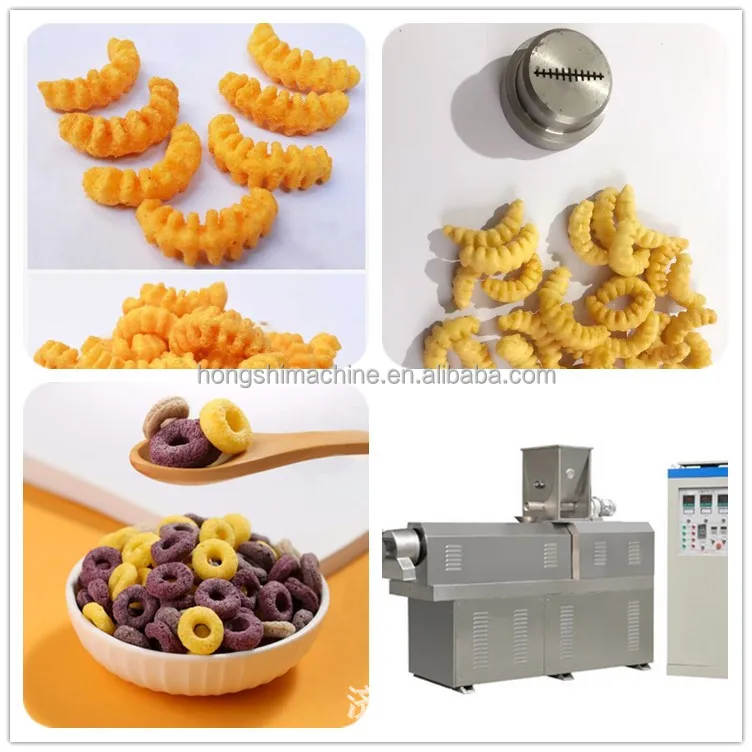 Stainless steel snack food machinery corn puff snack food extruder wheat puffing cereal making machine