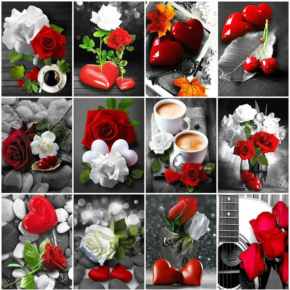 Meian wholesale rose diamond Accessory Mosaic Diamond Embroidery painting by diamonds home for Living Room