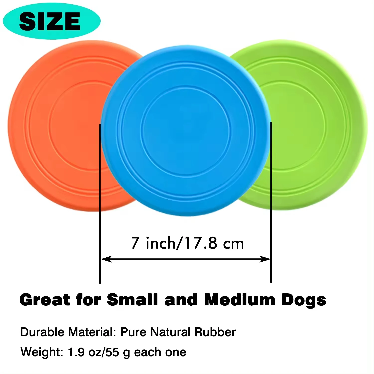Dog Soft Rubber Fisbee TPR Training Interactive Lightweight Flying Disc Dog Toy For Small Large Dogs