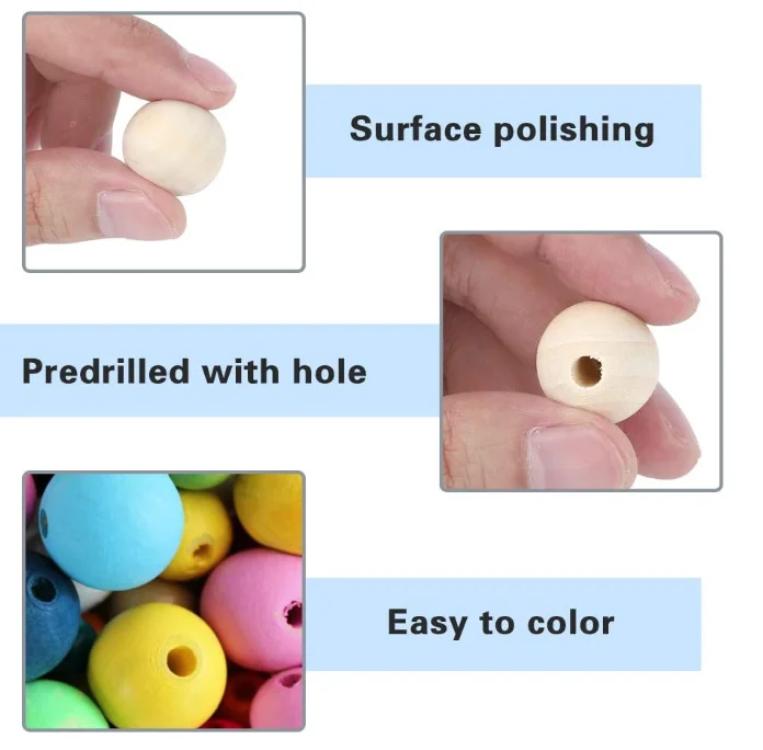 Handmade Wooden Beads Various Sizes Raw Natural Wood Beads Bulk 6mm 8mm 10mm 12mm Beaded Lace Jewelry Making DIY Cottage