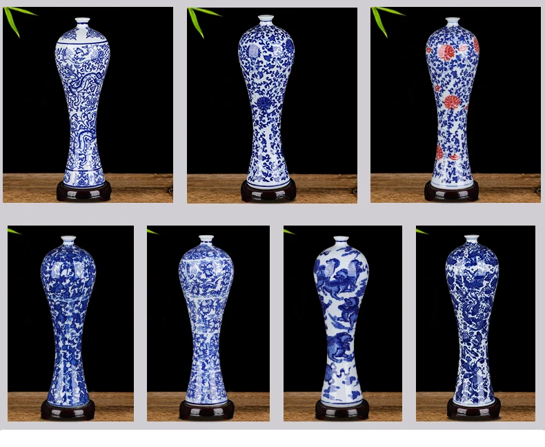 Blue and white antique porcelain Dragon vases