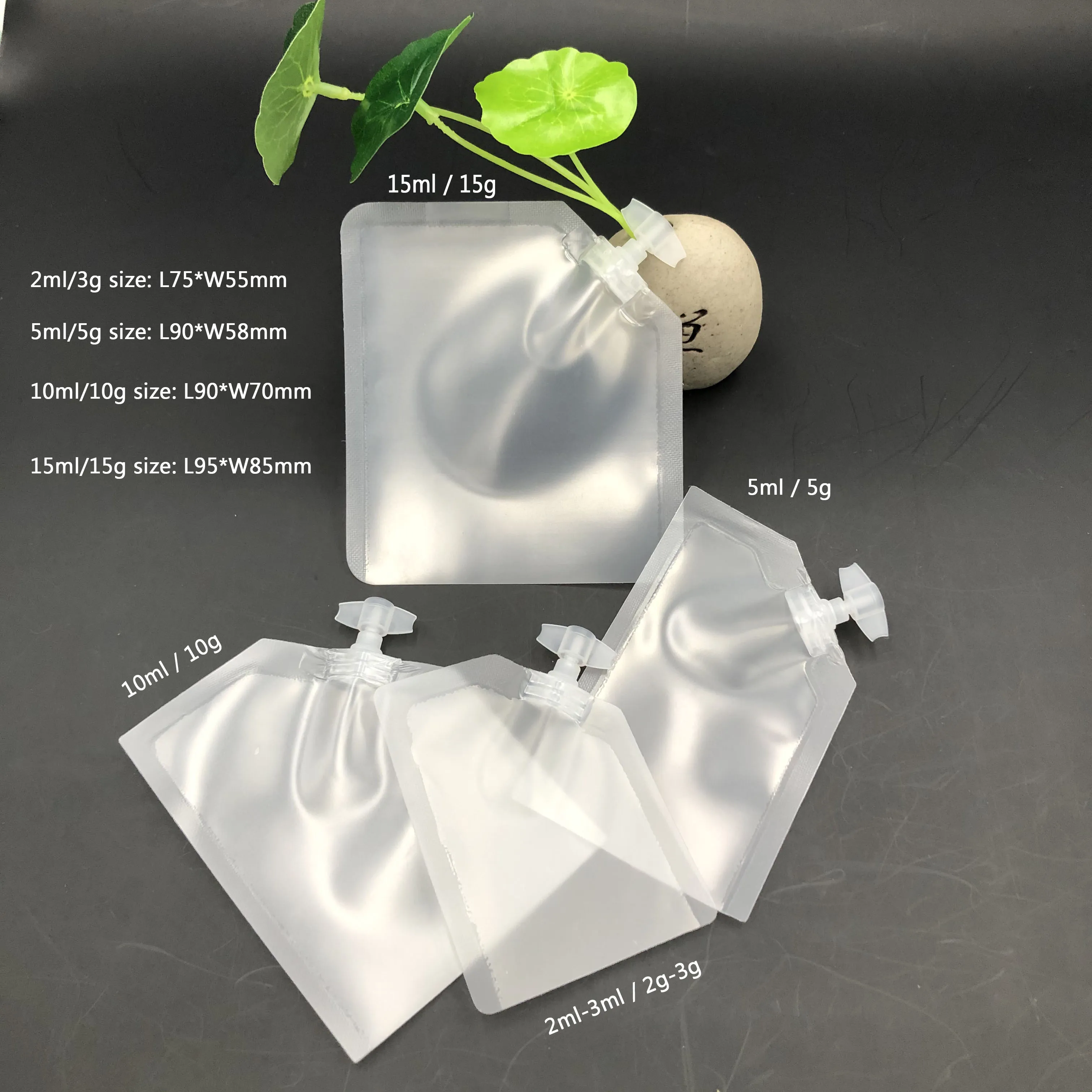 Custom 3g 5g 10g Spout Pouch Small Stand Up Pouch  And Skin Care Products Trial Loading Spray Bag