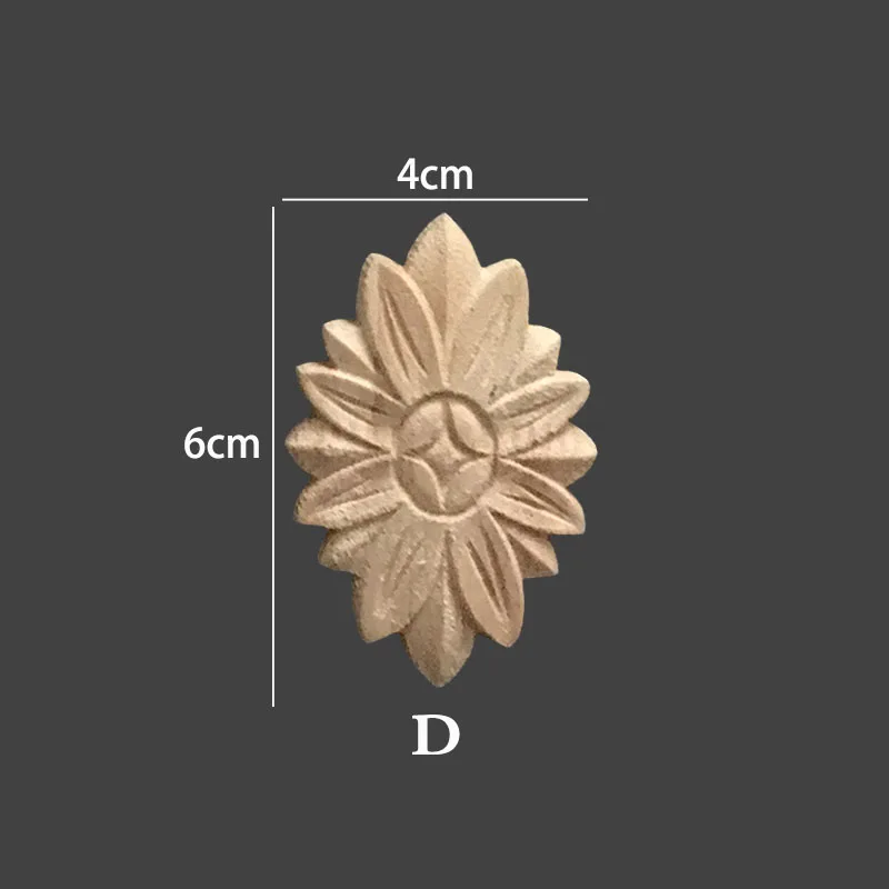 Wooden rosette wood ornaments applique onlays Decorative wood carved appliques circular onlays unfinished for furniture