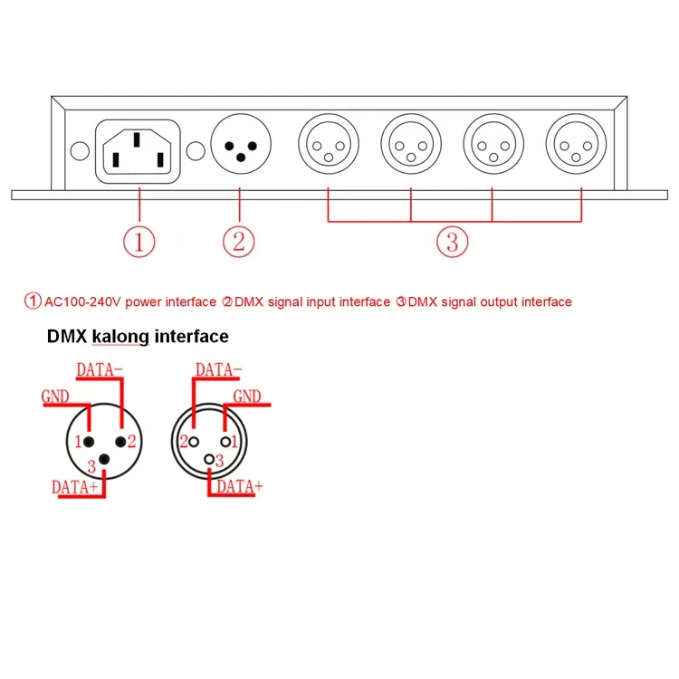 4 way каналы DMX512 DMX размножитель сигналов усилитель