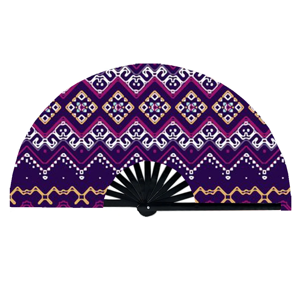 Hot sale wood fan african print hand fan african print hand fan with custom design