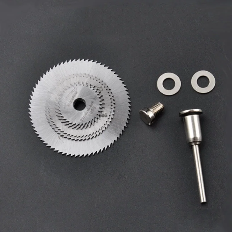 7pc Metal Circular Saw Disc Wheel Blades Shank High Speed Steel Mini Saw Blades with Mandrels Drill Warehouse Rotary Wood Cutout