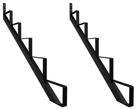 Garden  Exterior Stair Hardware Parts 4-Step Steel Stringer Stair Riser For Wooden Stair