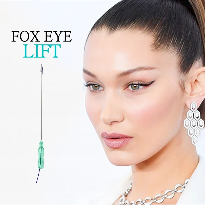 
Fast free shipping Korea PDO face lift thread 4D Cog 21G60mm with Blunt L needle for Fox eye lifting 