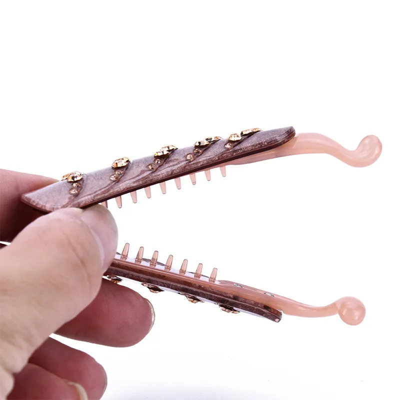 
Acrylic hairpin headdress banana clip hair band vertical clip elegant Leaf Lady banana clip 