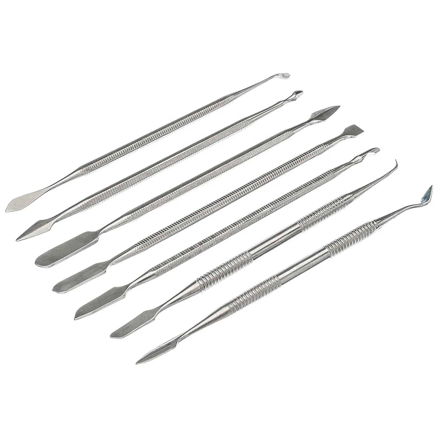 Medical Grade Stainless Steel Set of 9 Pieces Dental Mixing Spatula Plastic ALIGNATE Mixing-Wooden Handle