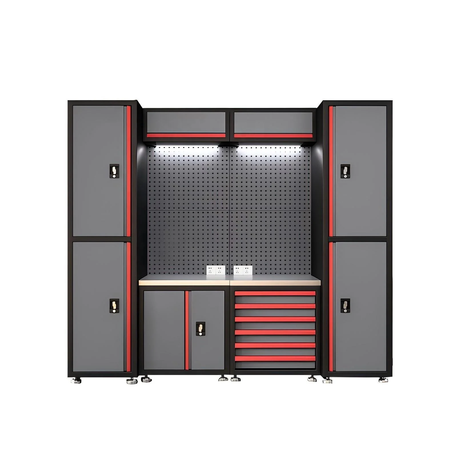 Tall Heavy-Duty Steel Tool Chest for AUTO Workshops & Factories Customizable OEM Support Modular Workbenches & Tool Trolley