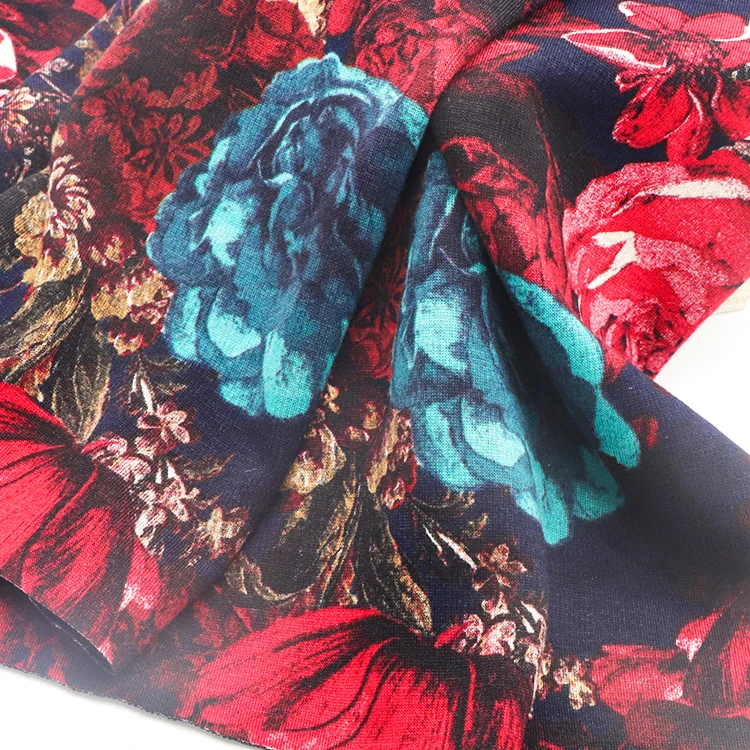 Custom printed poly fabric wholesale in market dubai,Customize wholesale french terry printed 100% poly fabric