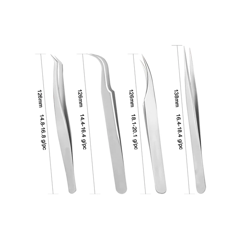 Personalized Matte Silver Mink Eyelash Tweezers Stainless Steel for Eyelash Extension and Eyebrow Use at a Cheap Price