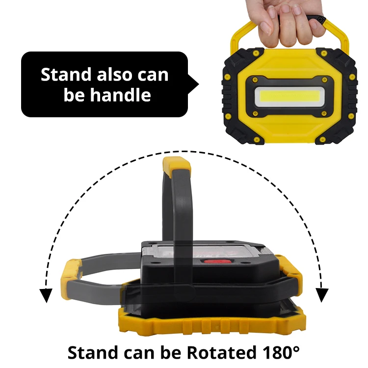 New waterproof quake proof with Stand removable AA Battery Cordless 10W Portable flexible temporary COB LED Work Working Light
