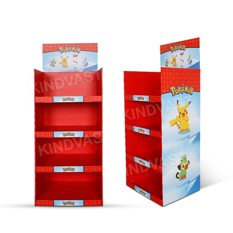 Custom Retail Pos toy Store Kids Cardboard Floor Funko pop product rack Doll Merchandise Paper Display Stand