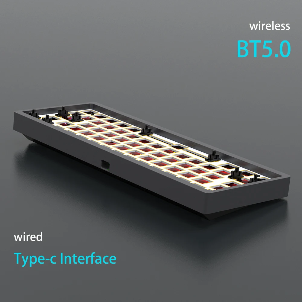 Wholesale 3 mode aluminum alloy RGB hot swap PCB mechanical keyboard DIY kit