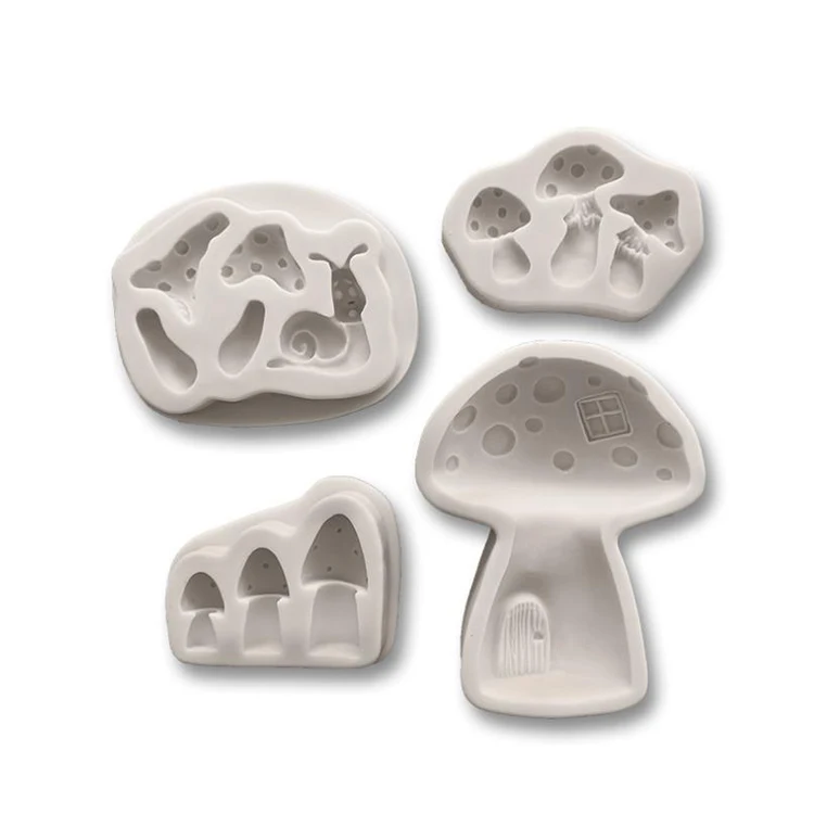 Snail Mushroom House Silicone Mold Stump Wood Pile DIY Pastry Cupcake Dessert Lace Cake Decoration Kitchen Accessories Bake