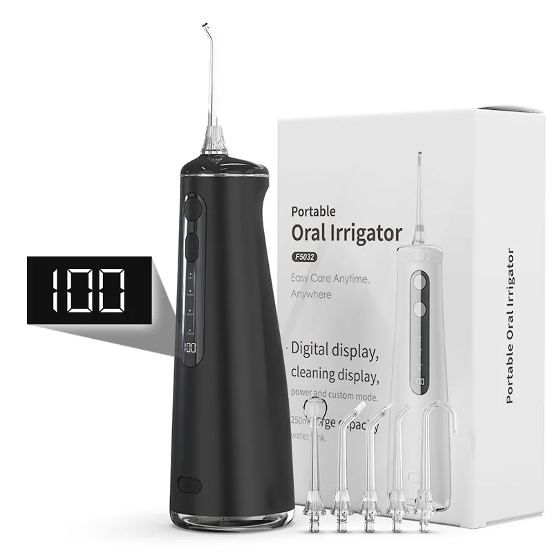 2023 OEM Water Dental Flosser 4 Modes Custom Digital Display LCD Screen Oral Water Flosser Cordless