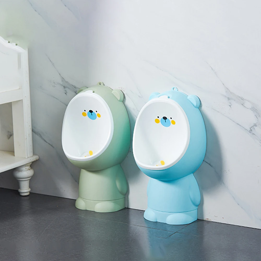 
Cute Bear Shape 3 Levels Height Adjustment Urinal Potty Training For Boys Toilet With Top Hook// 