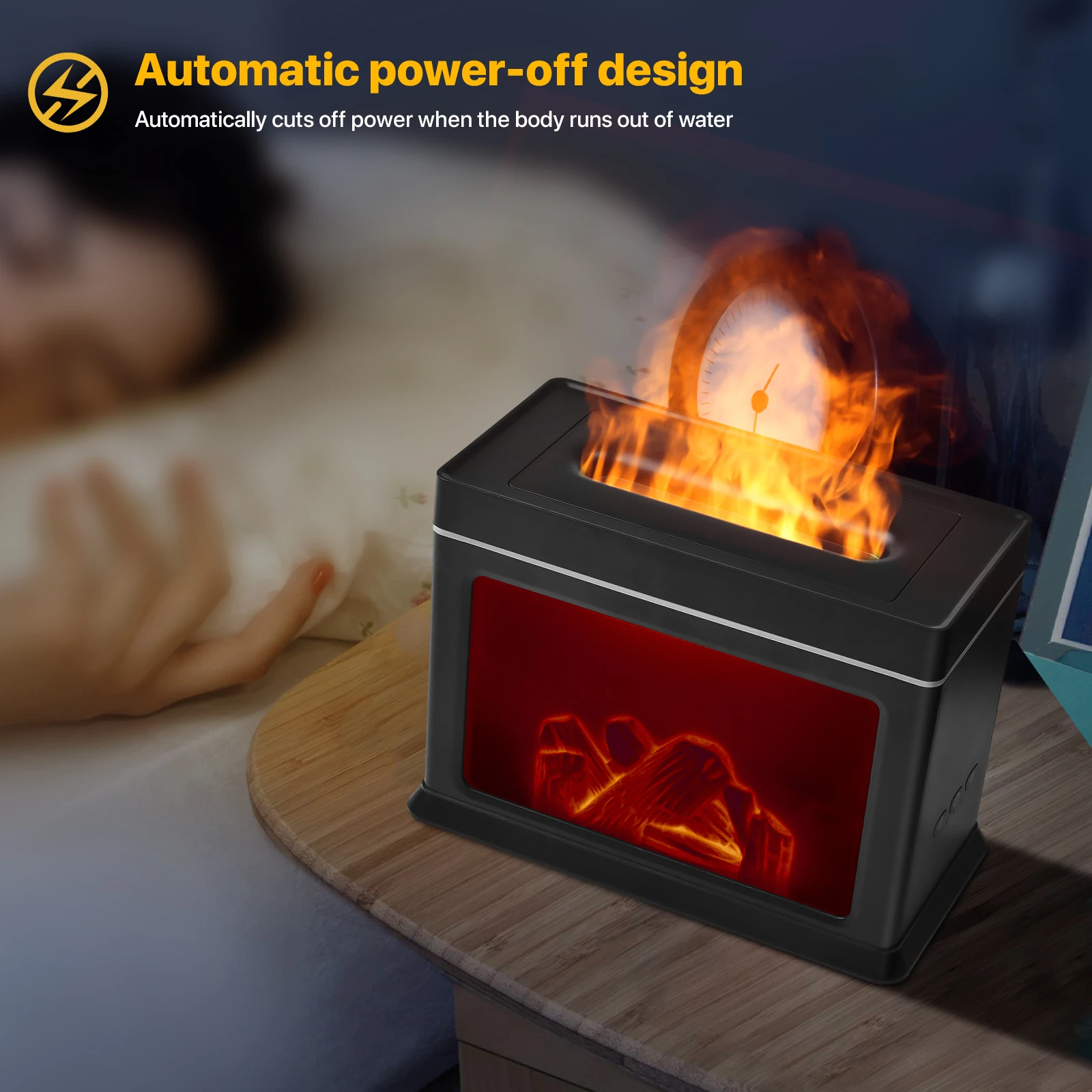 New RGB Flame Aroma Diffuser USB Humidifier with volcanic Effect Essential Oil Diffuser for home baby room