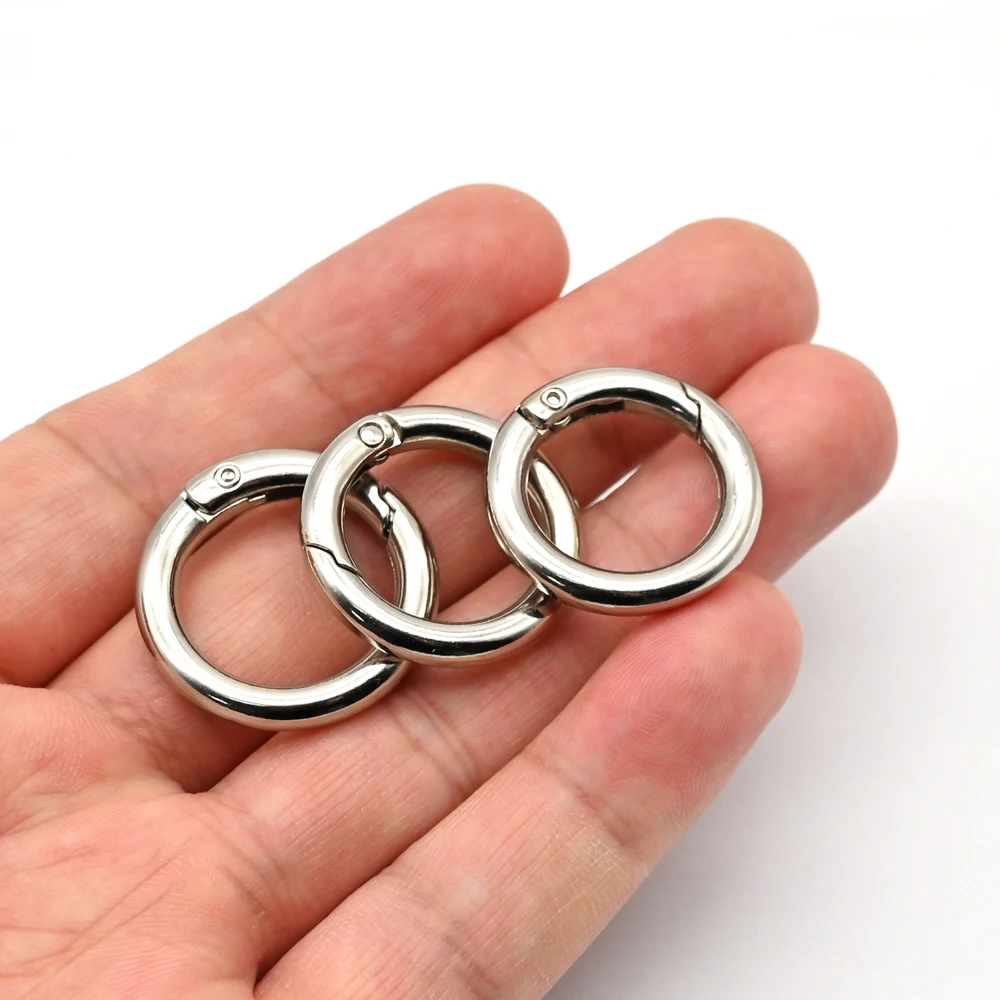 BSCI Factory Zinc Alloy Round Spring Snap Hooks with Gate O Ring Carabiner Clips
