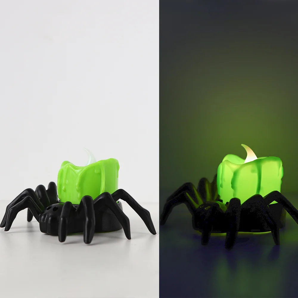Jartown Halloween atmosphere decoration decoration props Halloween spider candle light LED electronic luminous night light