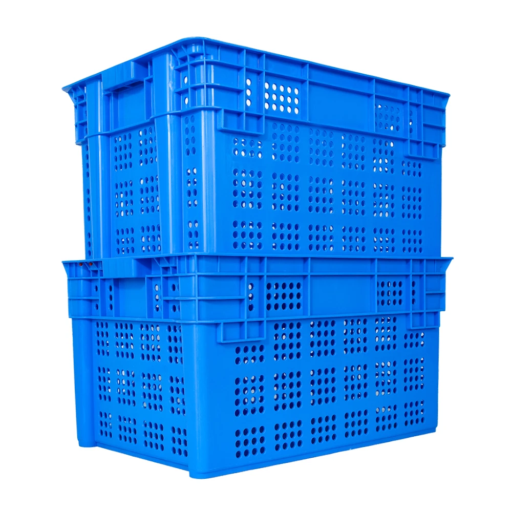 Plastic mesh crate nest stack vented plastic basket vegetable fruit crate transport turnover storage crate