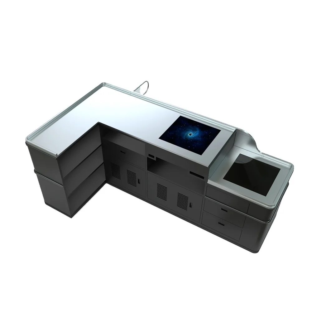 New Design Multifunctional Wooden Steel Cash Counter Boutique Cash Register