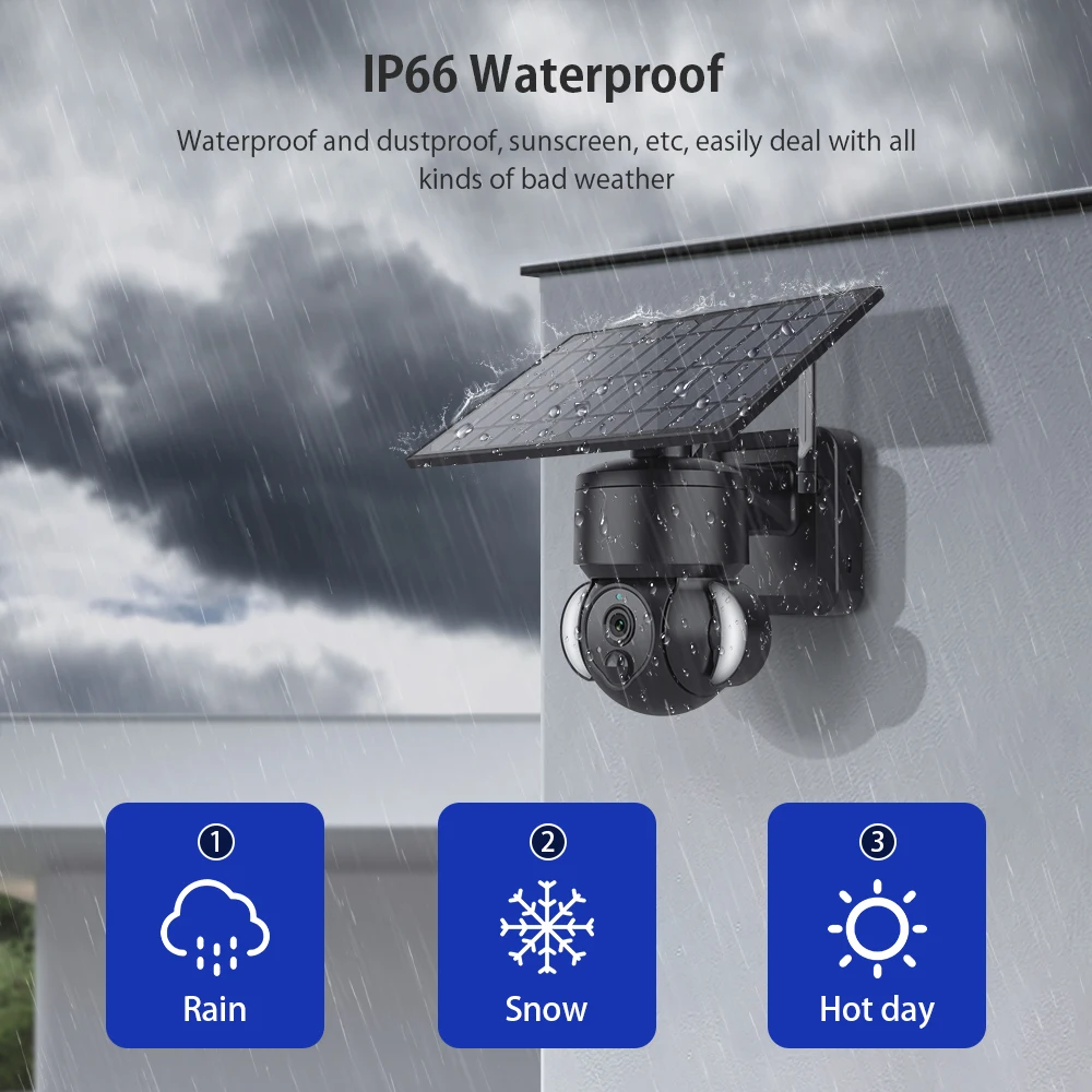 1080P Security CCTV Monitor With Cloud storage Night Vision Remote View Alarm solar PTZ camera