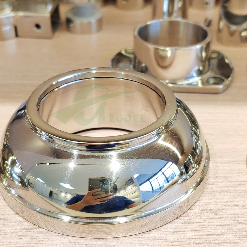 Foshan Stainless Steel Factory Customized Stair Handrail Balcony Railing Accessories 304 Base Plate Flange Kit One-stop Supplier