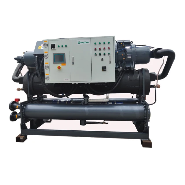 Plastic Industry Industrial Water Chiller Unit Price Water Cooled Single-Head Screw Chiller for Sale