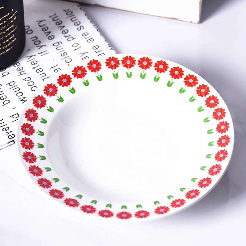 8inch decal printing dinner ceramic plates custom brand dinnerware severing wedding restaurant ceramic dishes plate