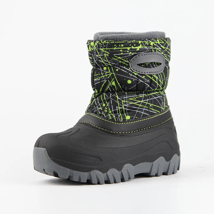 Outdoor Non-Slip Boot Waterproof Kids Snow Boots Boys Girls Walking Winter Fur Lined Warm Shoes