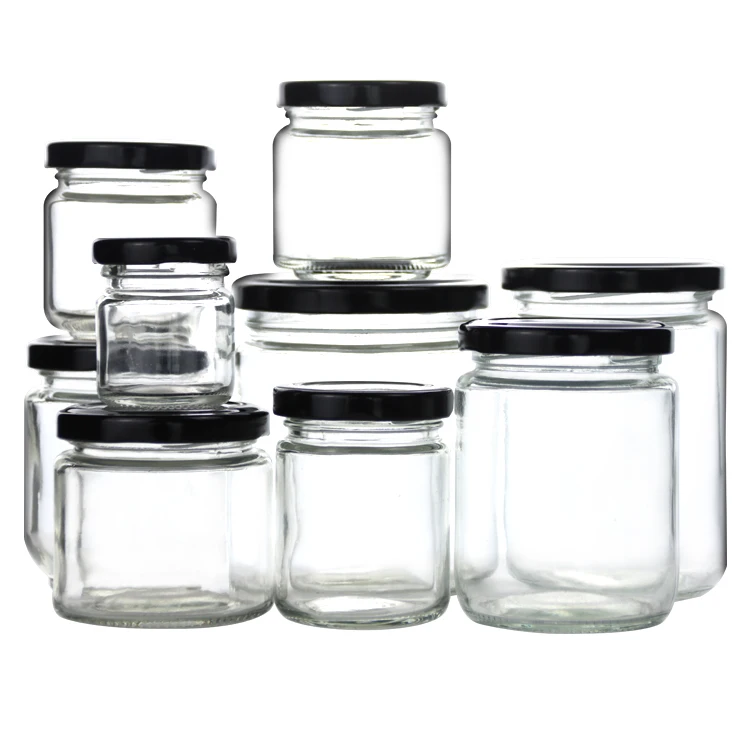 Affordable quality 100 ml 120 ml 180 ml 280 ml 380 ml 500 ml metal screw lids honey jam jars round glass jars