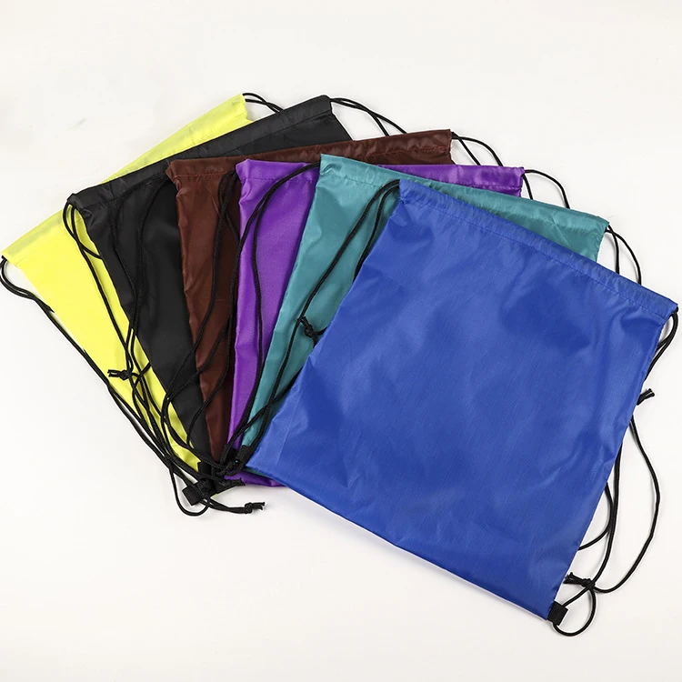 Factory custom logo sports backpack 210D polyester drawstring bag printing draw string bag for promotional