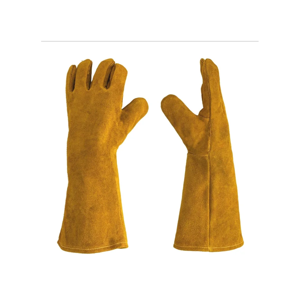 Type B Pakistan Arc Adjustable Wrist Unlined Argon Tig Anti Heat 16 Long Sleeve Welding Palm Gloves Leather