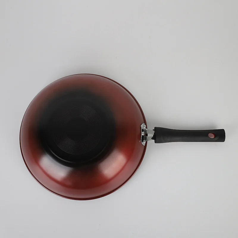 Factory Price carbon steel wok pan 32cm Nonstick Chinese wok pan diamond wok pan marble coating Cookware