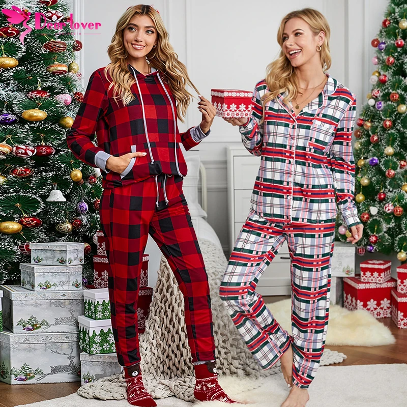Wholesale Designer Two Piece Women Sleepwear Sets Matching  Family Christmas Pajamas