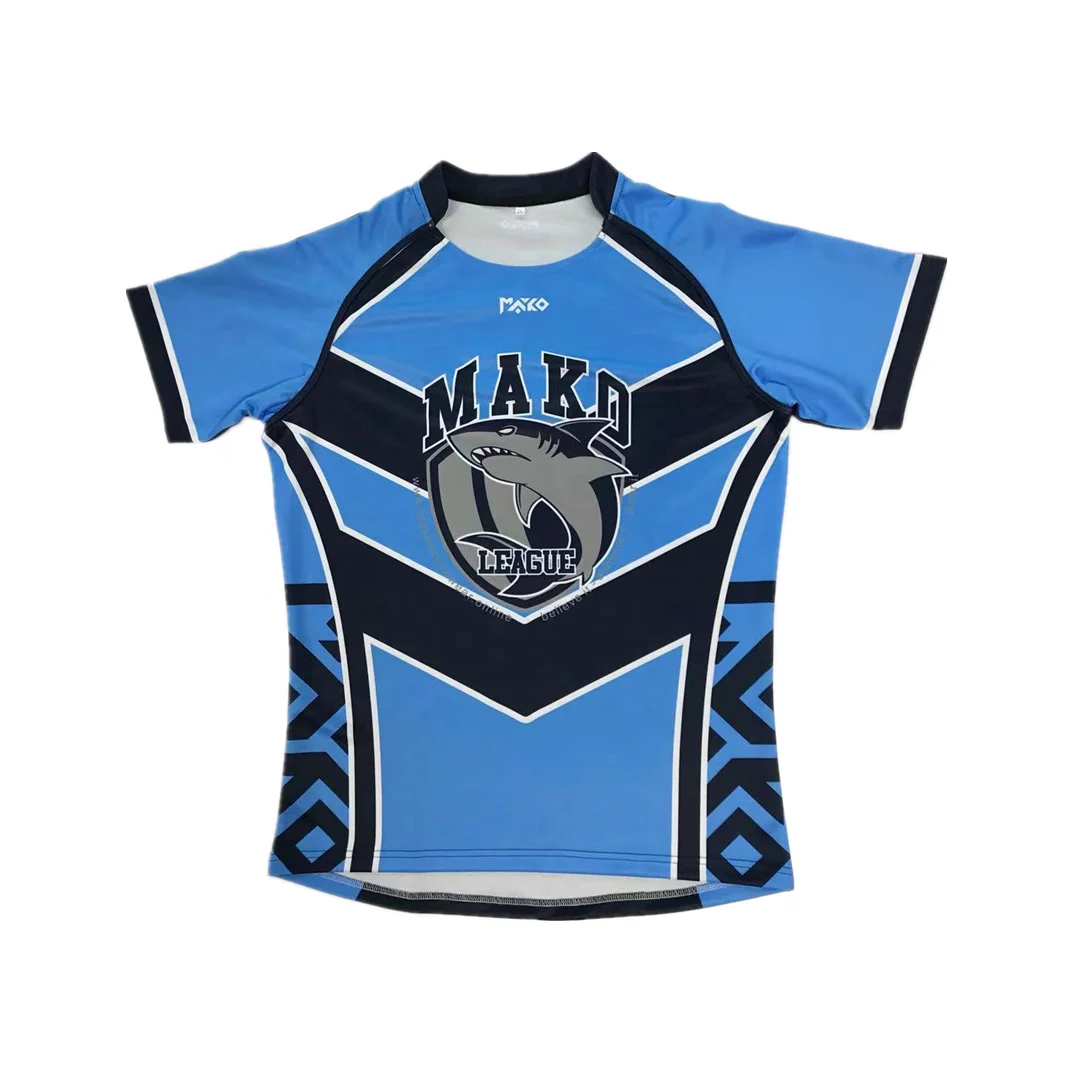 Custom set polyester thickness durable full of sublimation rugby jersey shirts